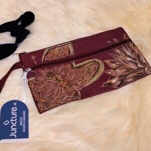 Custom - Handpainted - Butterfly Floral Wristlet